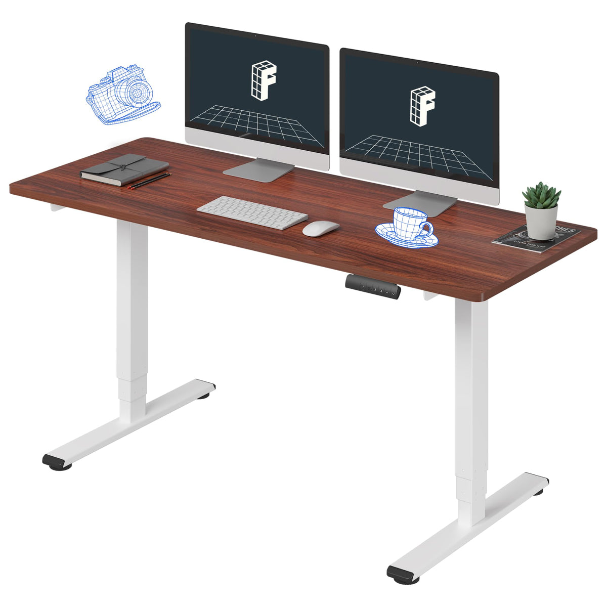 FLEXISPOT E6 3-Stage Dual-Motor Standing Desk, 220 lb Capacity