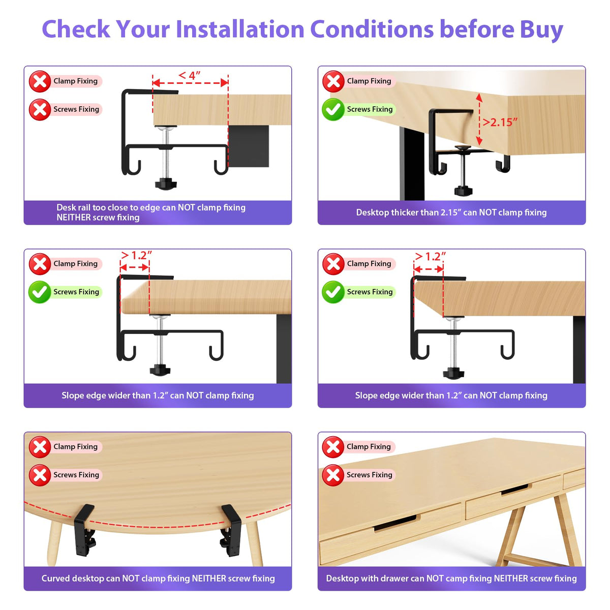 Univivi Under-Desk Cable Management Tray for Office Desks