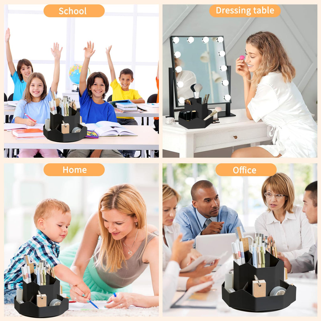 9-Slot 360° Rotating Desktop Pen and Pencil Organizer