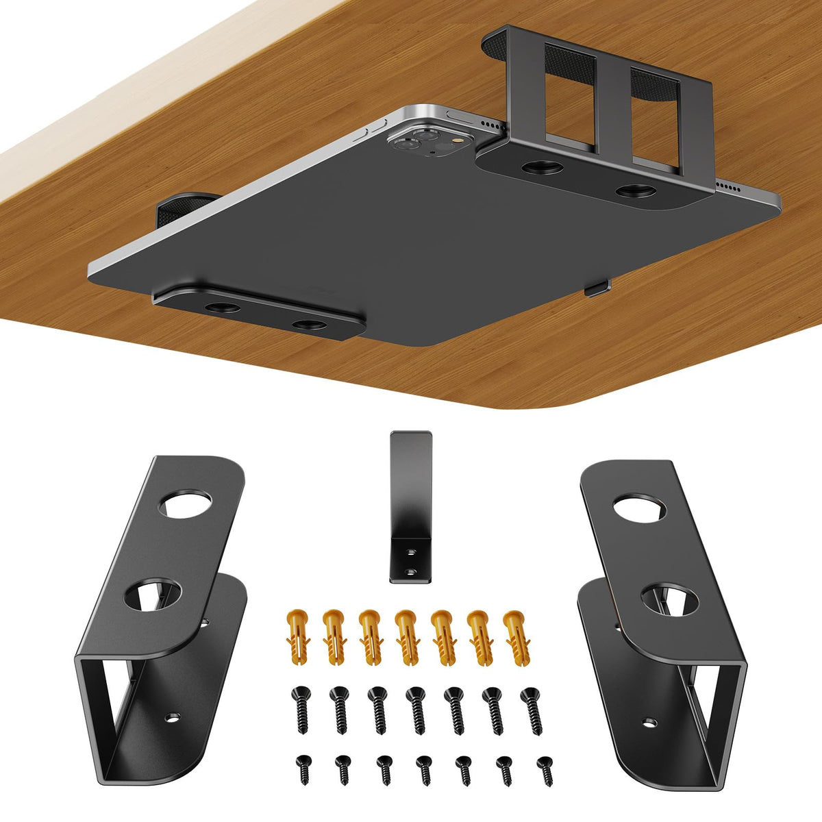 BYMECOST Under-Desk Laptop Mount with Anti-Scratch Silicone