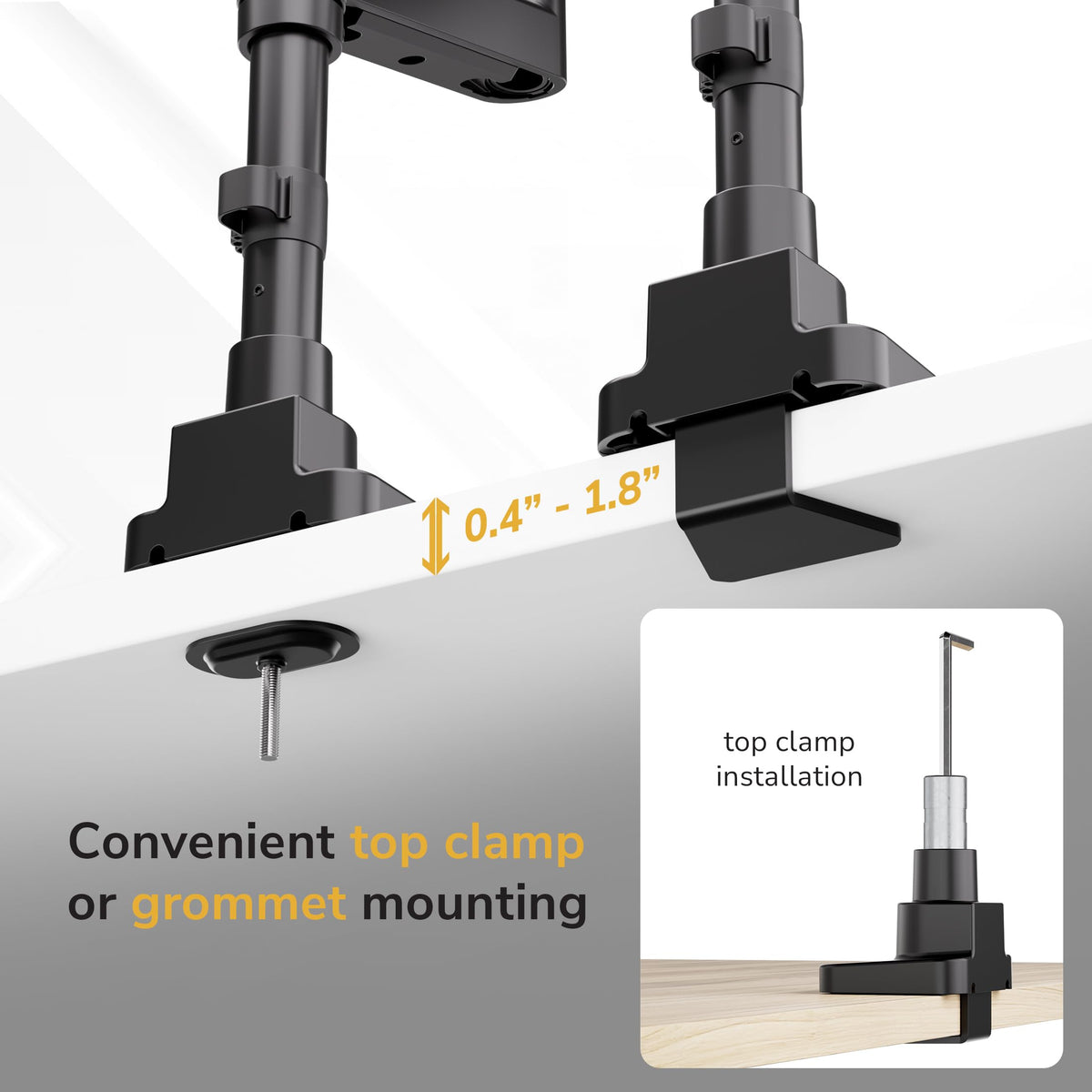Mount-It! 2+1 Heavy-Duty Stacked Triple Monitor Mount