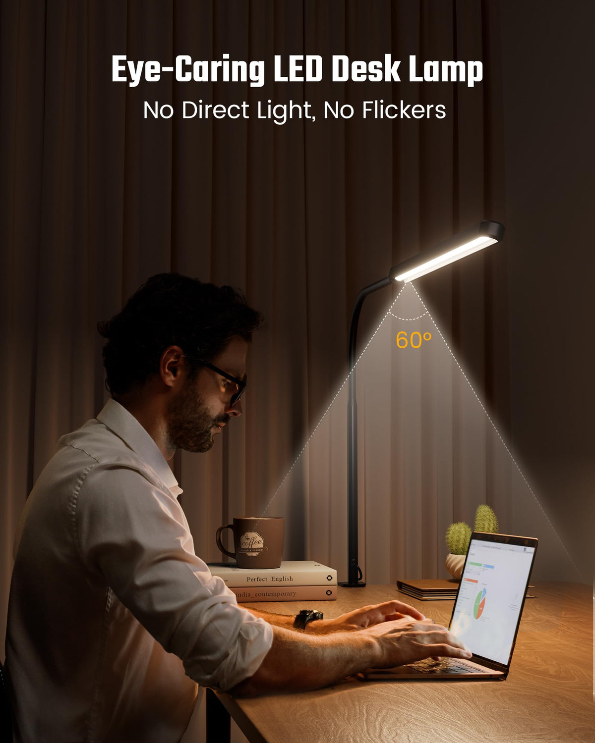 SUPERDANNY Dimmable LED Desk Lamp with 360° Gooseneck