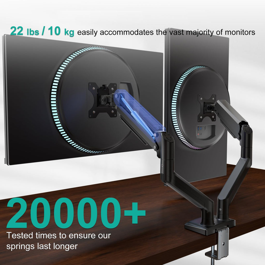 WALI Adjustable Monitor Arm Mount for Single to Quad Screens