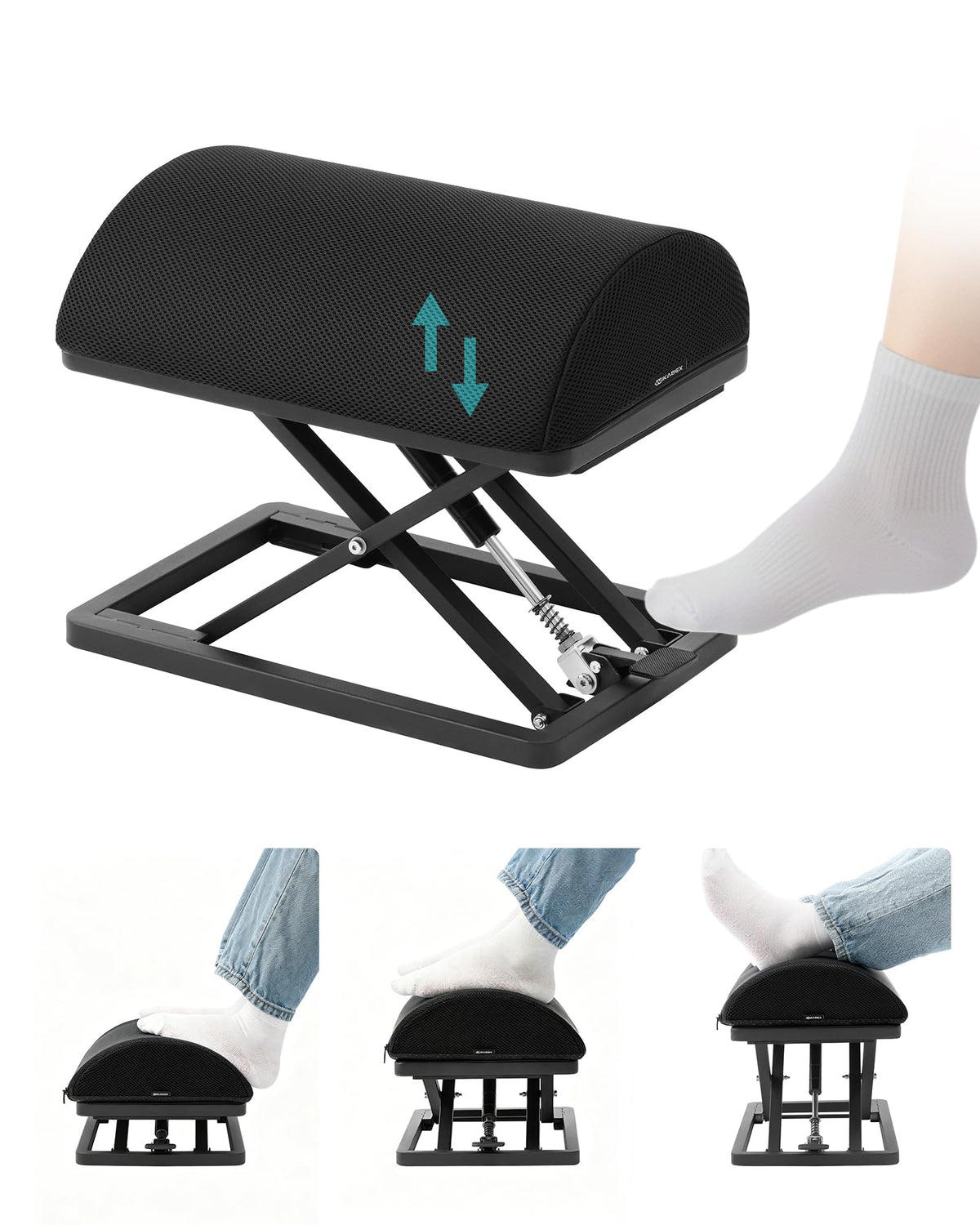 Wikabex Step-to-Adjust Footrest with Continuous Height Control