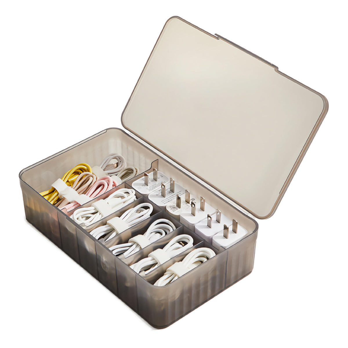 Atathro Extra-Wide Travel Cable Organizer Box with Lid
