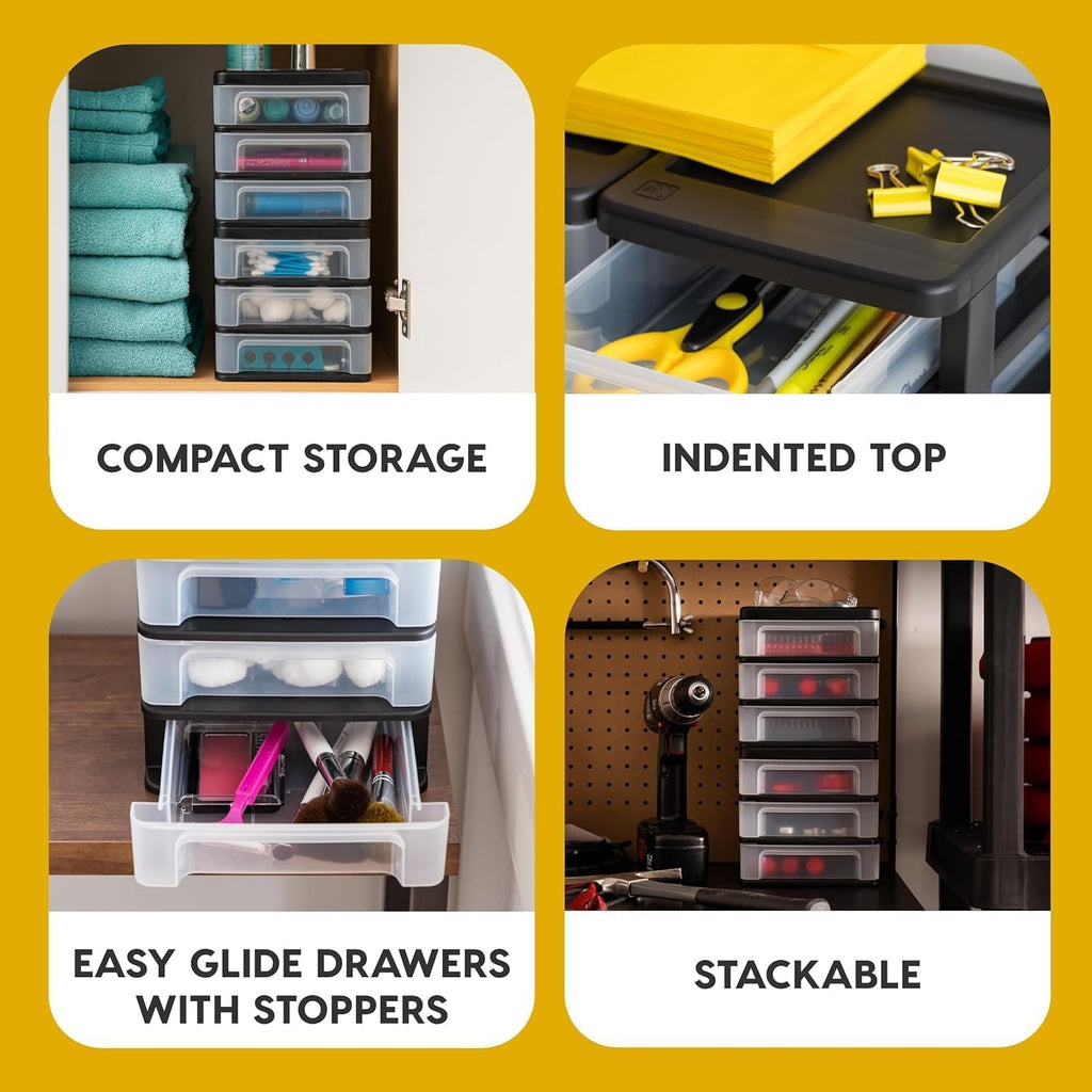 IRIS USA Stackable Plastic Desktop Storage Organizer