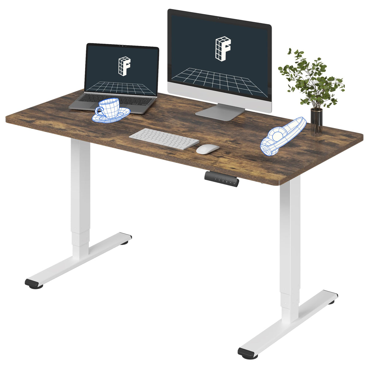 FLEXISPOT E6 3-Stage Dual-Motor Standing Desk, 220 lb Capacity