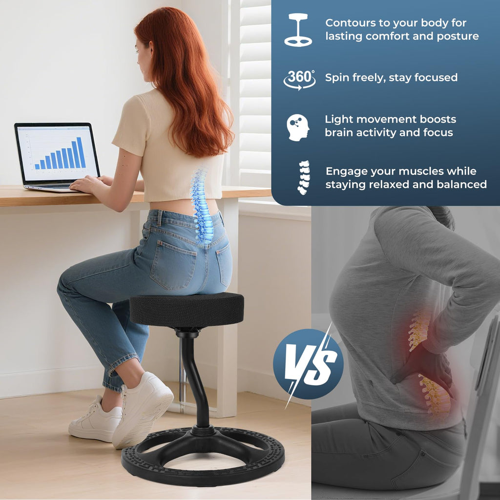 beyond SMART ADHD Chair for Child Adults, Stool Fitness Seat, for Stability, Balance, Yoga, Office, School, Wellness, Active Sitting with Non-Slip Base and Washable Seat Cover