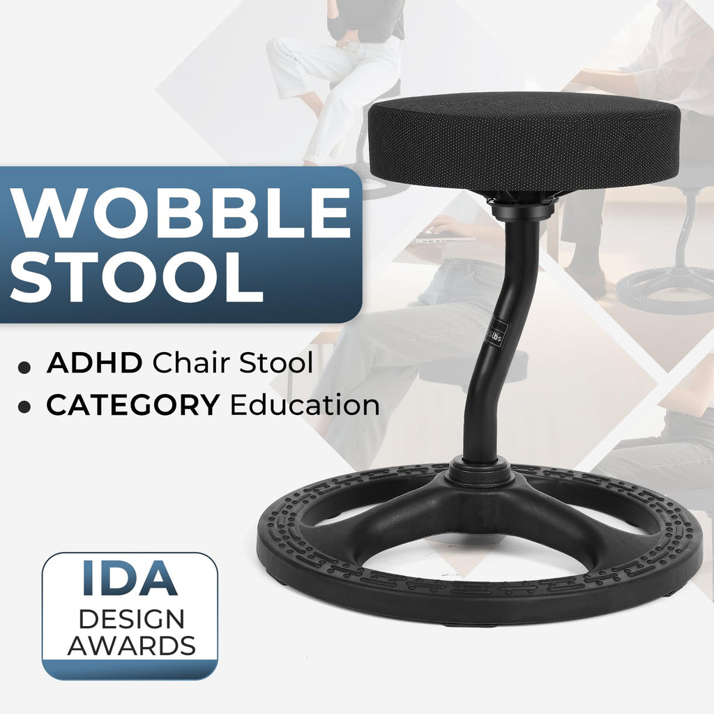 beyond SMART ADHD Chair for Child Adults, Stool Fitness Seat, for Stability, Balance, Yoga, Office, School, Wellness, Active Sitting with Non-Slip Base and Washable Seat Cover