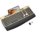 JOYACCESS Ergonomic Wireless Keyboard with Wrist Rest & Phone Holder