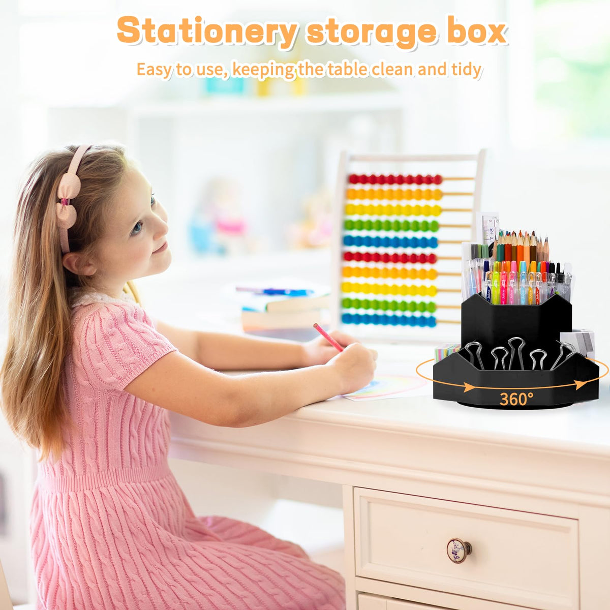 9-Slot 360° Rotating Desktop Pen and Pencil Organizer