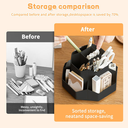 9-Slot 360° Rotating Desktop Pen and Pencil Organizer