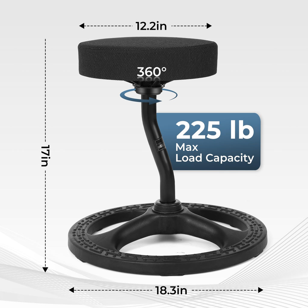 beyond SMART ADHD Chair for Child Adults, Stool Fitness Seat, for Stability, Balance, Yoga, Office, School, Wellness, Active Sitting with Non-Slip Base and Washable Seat Cover