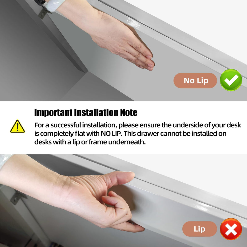 TooCust 2-Pack Slide-Out Under-Desk Drawers, Large & Medium