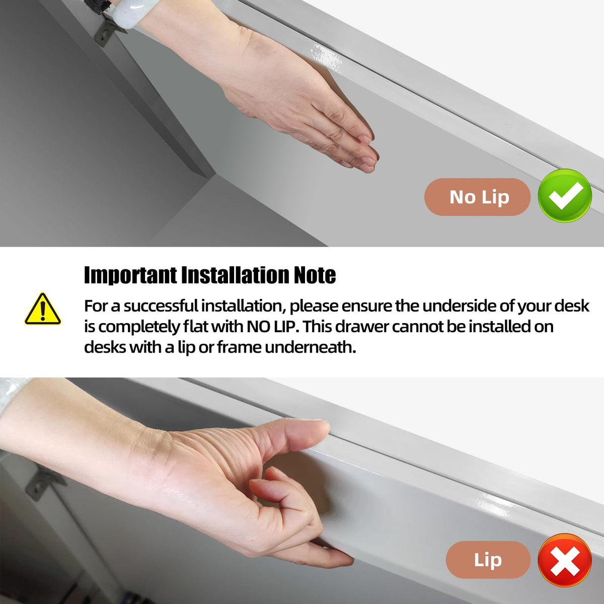 TooCust 2-Pack Slide-Out Under-Desk Drawers, Large & Medium