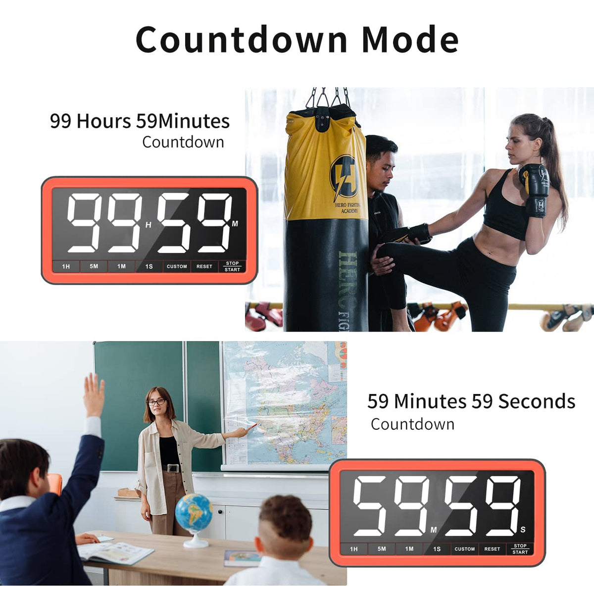 VOCOO 7.8-Inch LED Magnetic Digital Kitchen Timer