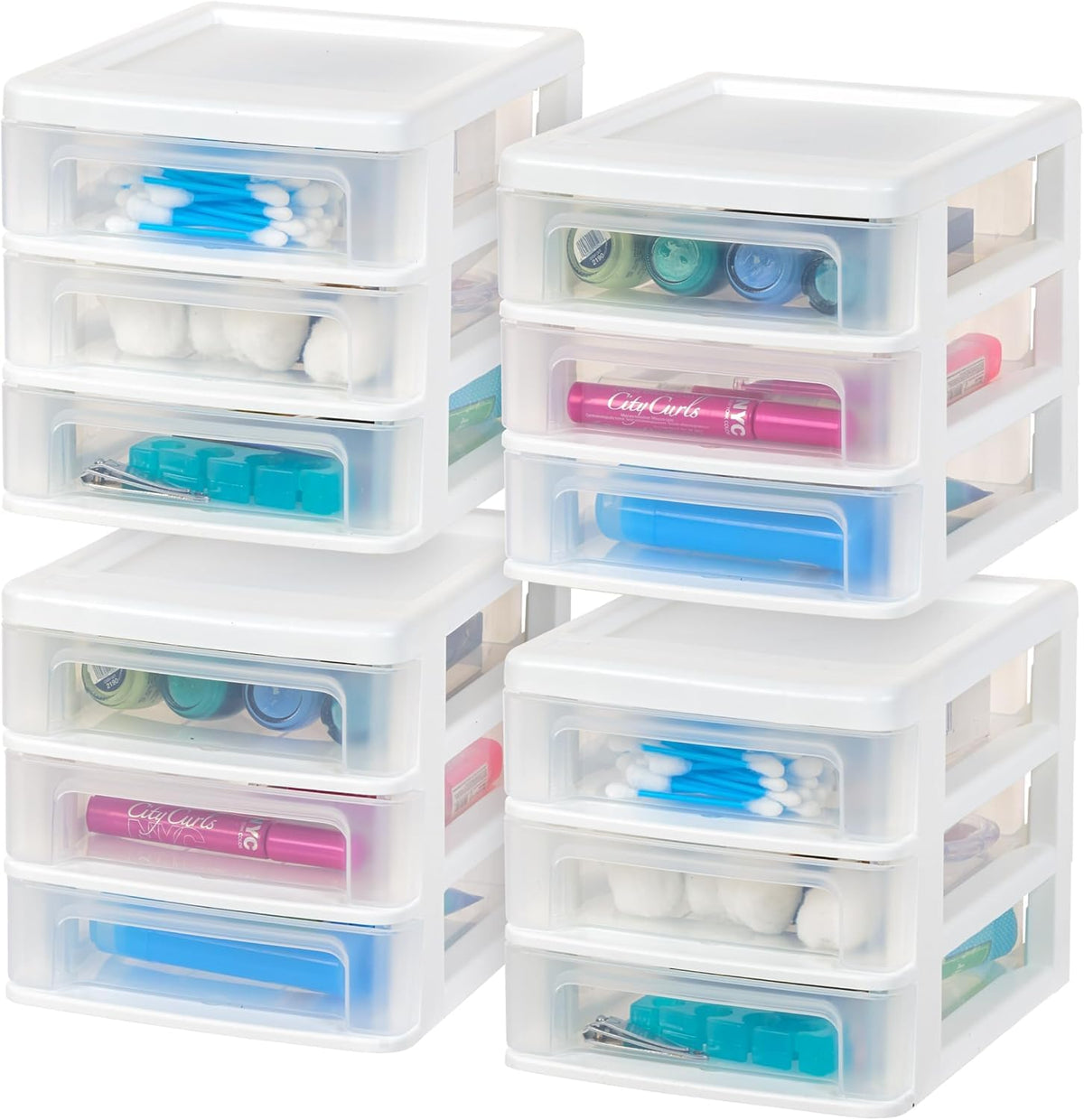IRIS USA Stackable Plastic Desktop Storage Organizer