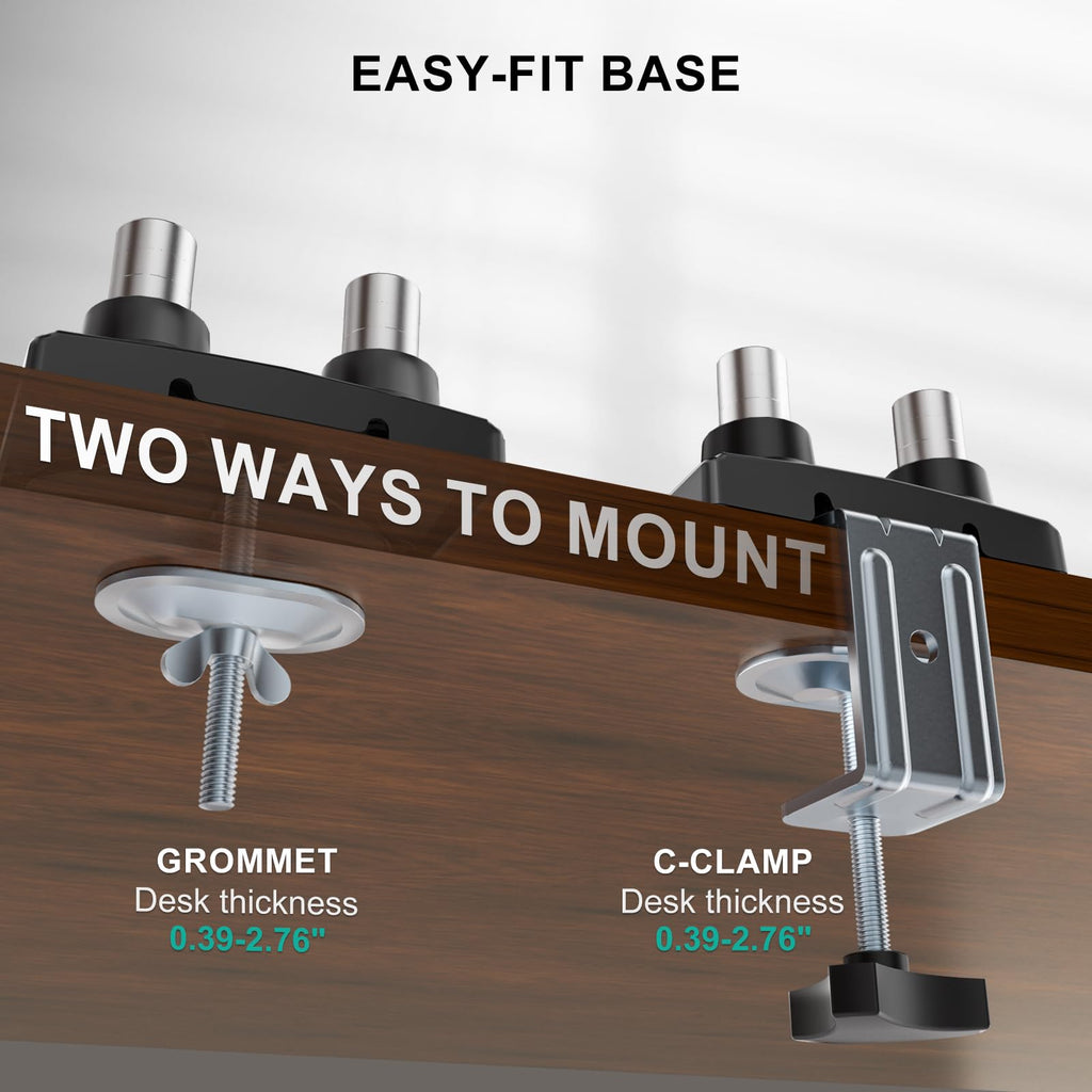 WALI Adjustable Monitor Arm Mount for Single to Quad Screens