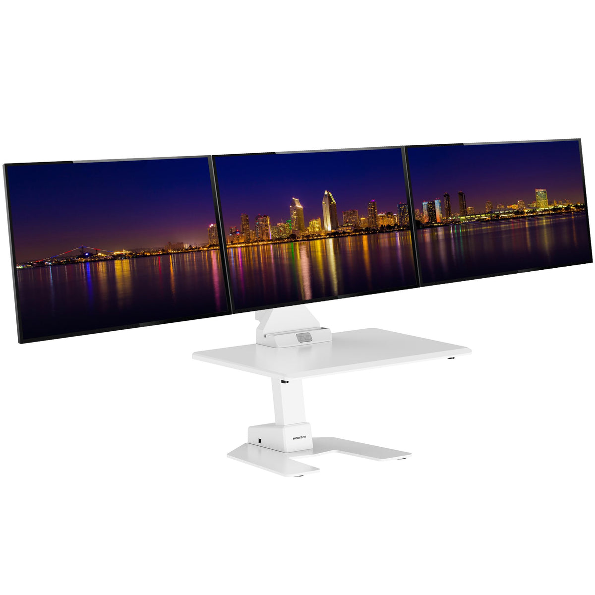 Mount-It! Electric Sit-Stand Desk Converter with Monitor Mount