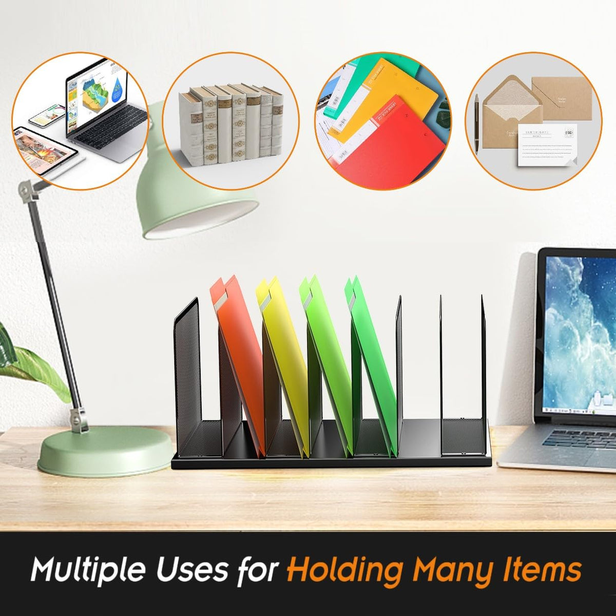 Kuntine.B Upright Mesh Desktop File Organizer for Office