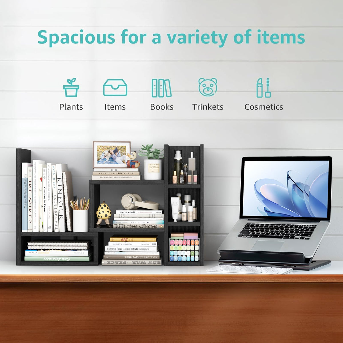 NUTIKAS Desktop Organizer Shelf for Office Desk Storage