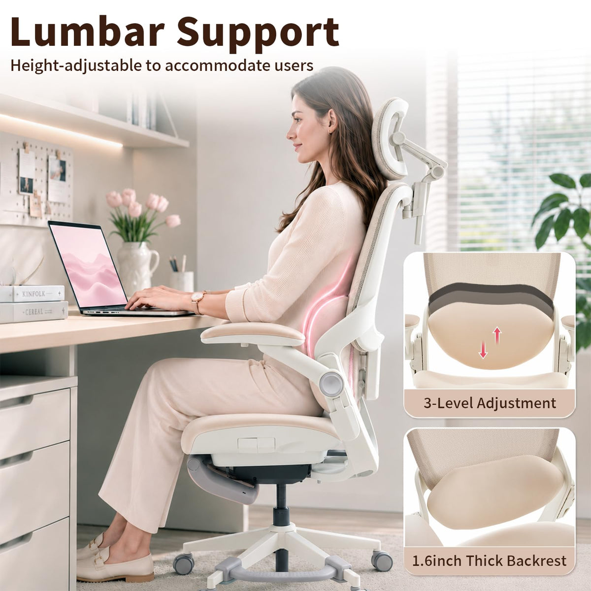 MUSSO E80 Muse Petite Ergonomic Office Chair with Footrest
