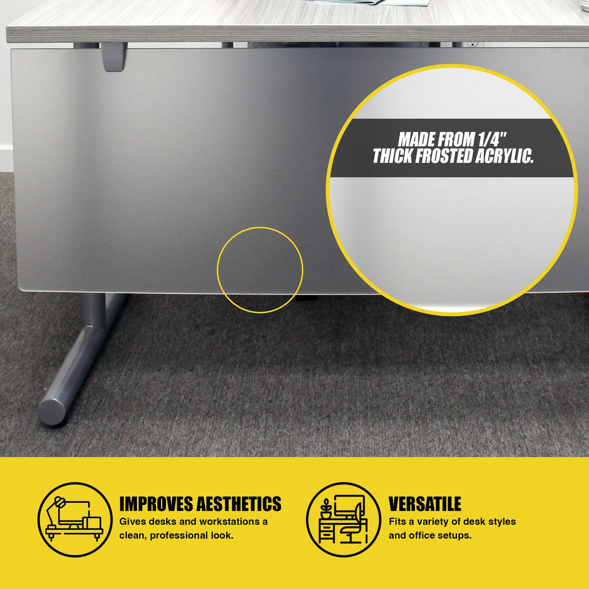 OBEX Table-Mounted Acrylic Desk Privacy & Modesty Panel