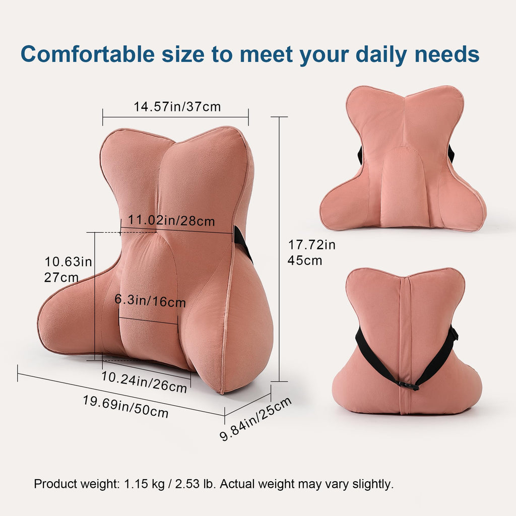 Ailuteie Lumbar Support Pillow for Lower Back Pain Relief – Multi-Functional Ergonomic Lumbar Cushion, Reading Pillow for Office Chair, Car Seat & Sofa