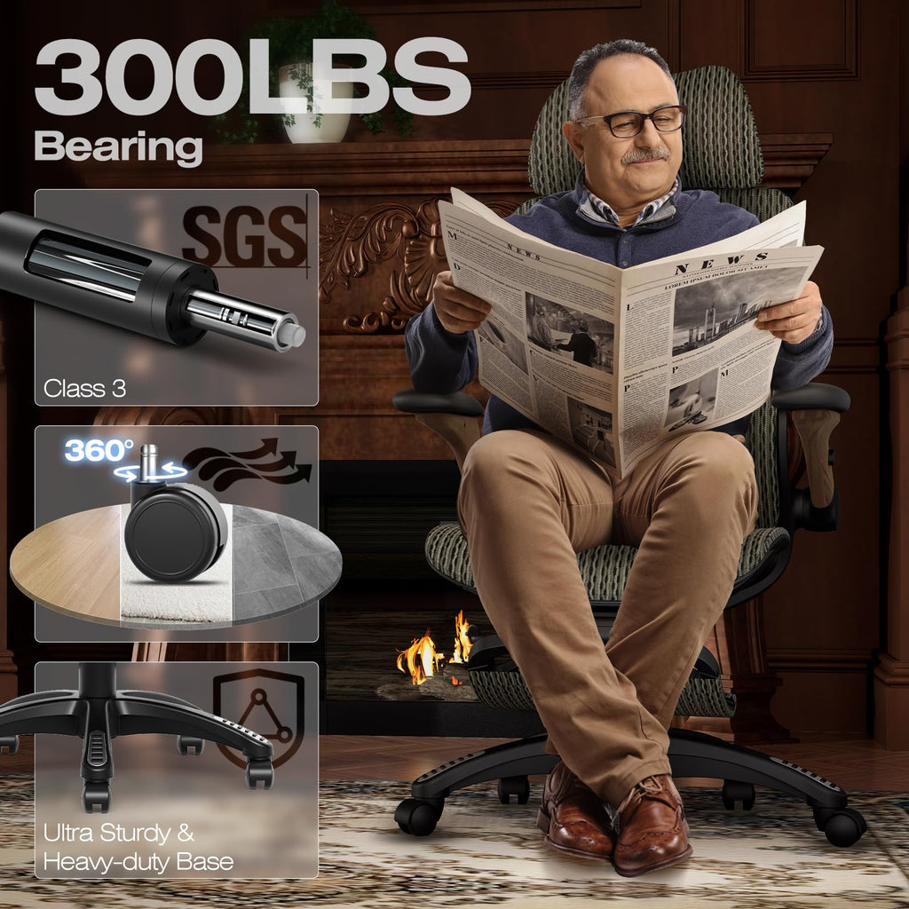 ELABEST X100 Ergonomic Mesh Office Chair with Footrest