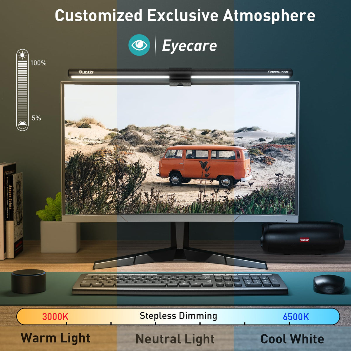 Quntis 40cm USB RGB LED Monitor Light Bar for Gaming