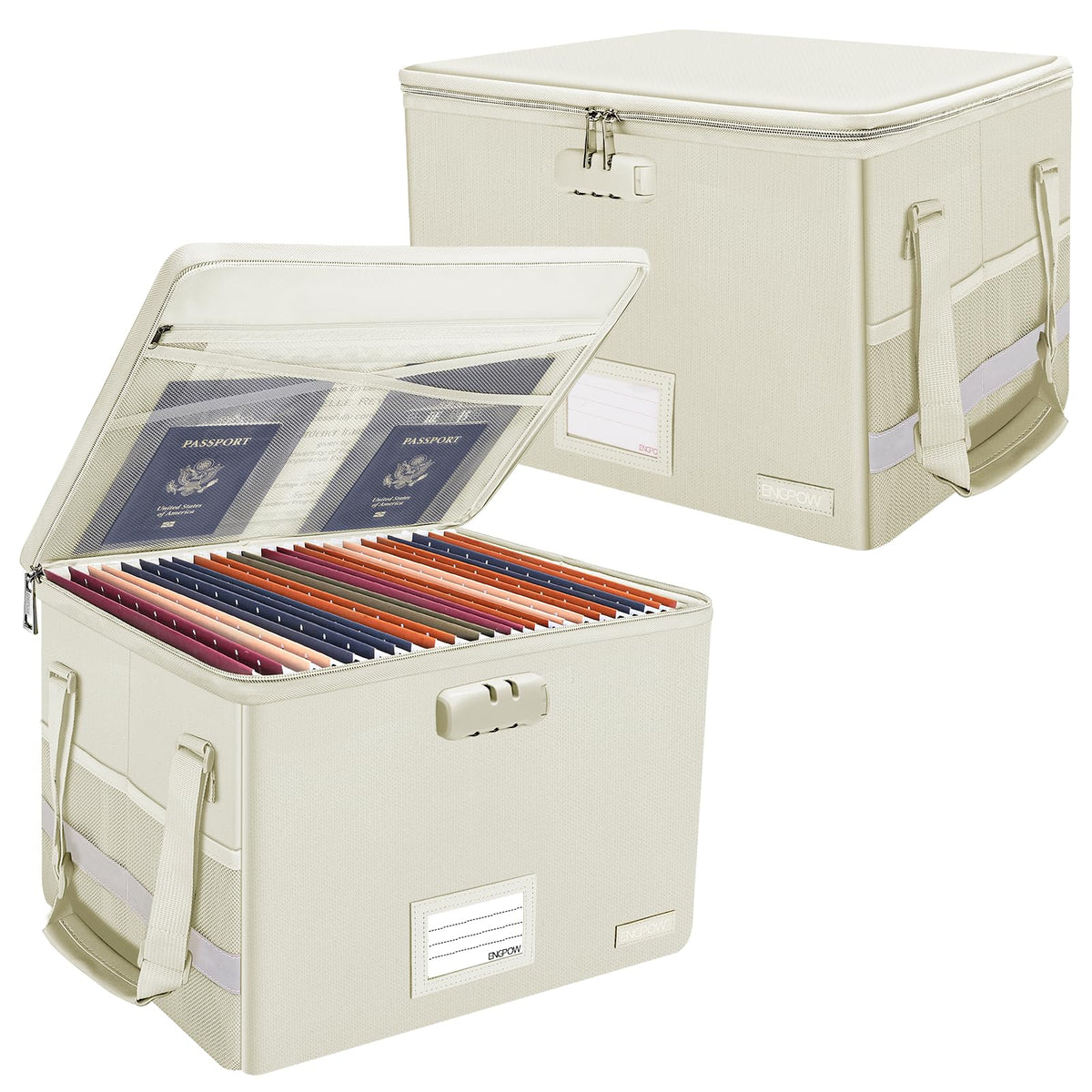 ENGPOW Fireproof File Storage Box with Lock for Office