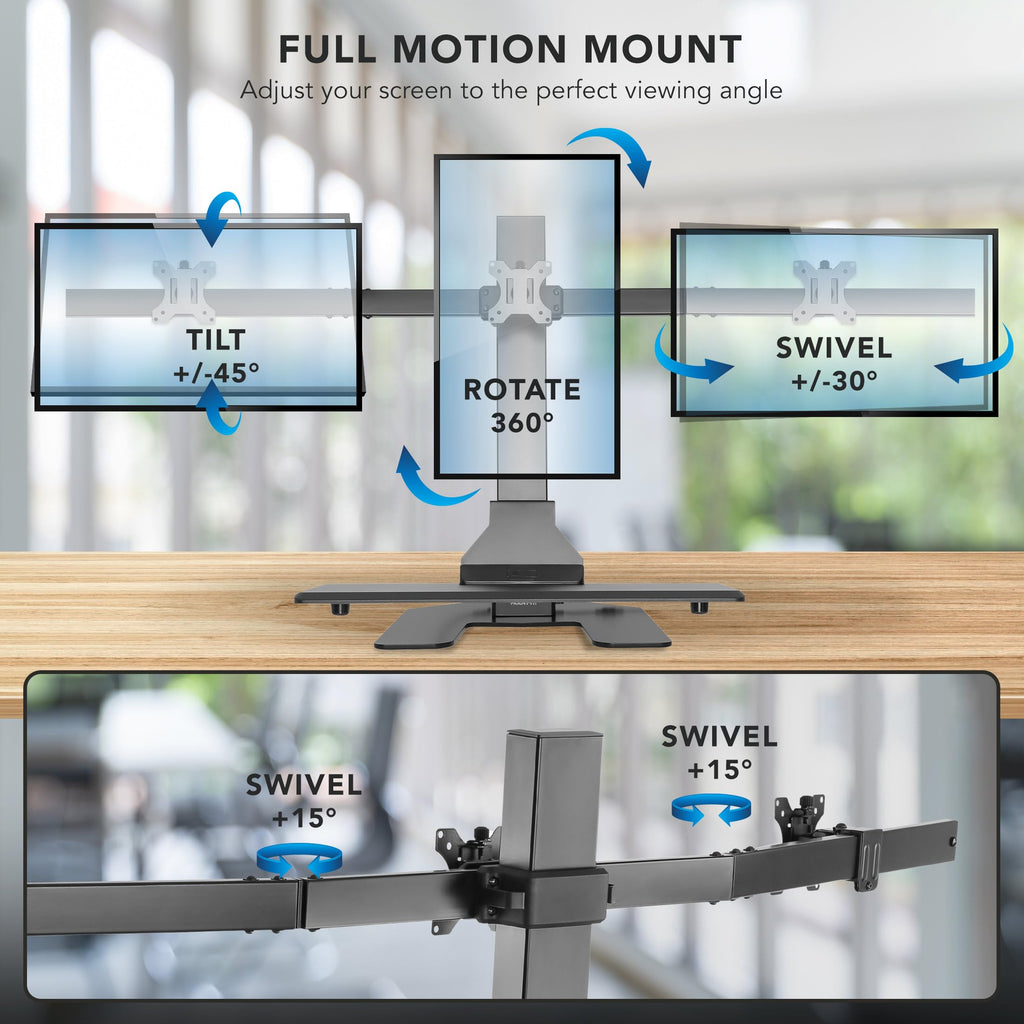 Mount-It! Electric Standing Desk Converter | Height Adjustable Sit-Stand Converting Desk for Home, Office | Stand-Up Computer Workstation with Monitor Mount