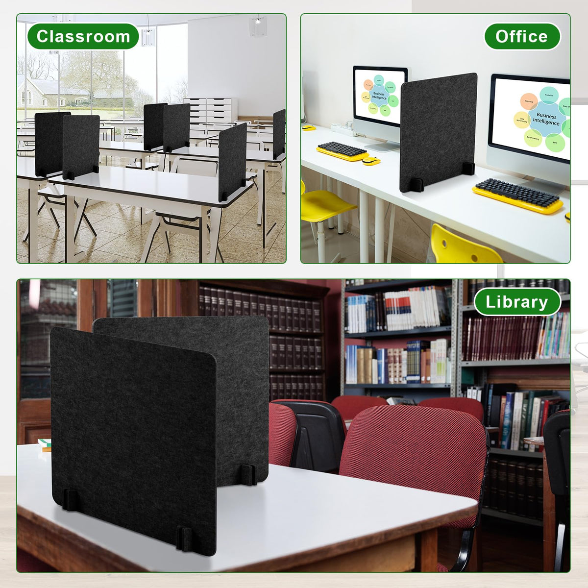 Kisston 12-Pack 24x24-Inch Felt Acoustic Privacy Panels