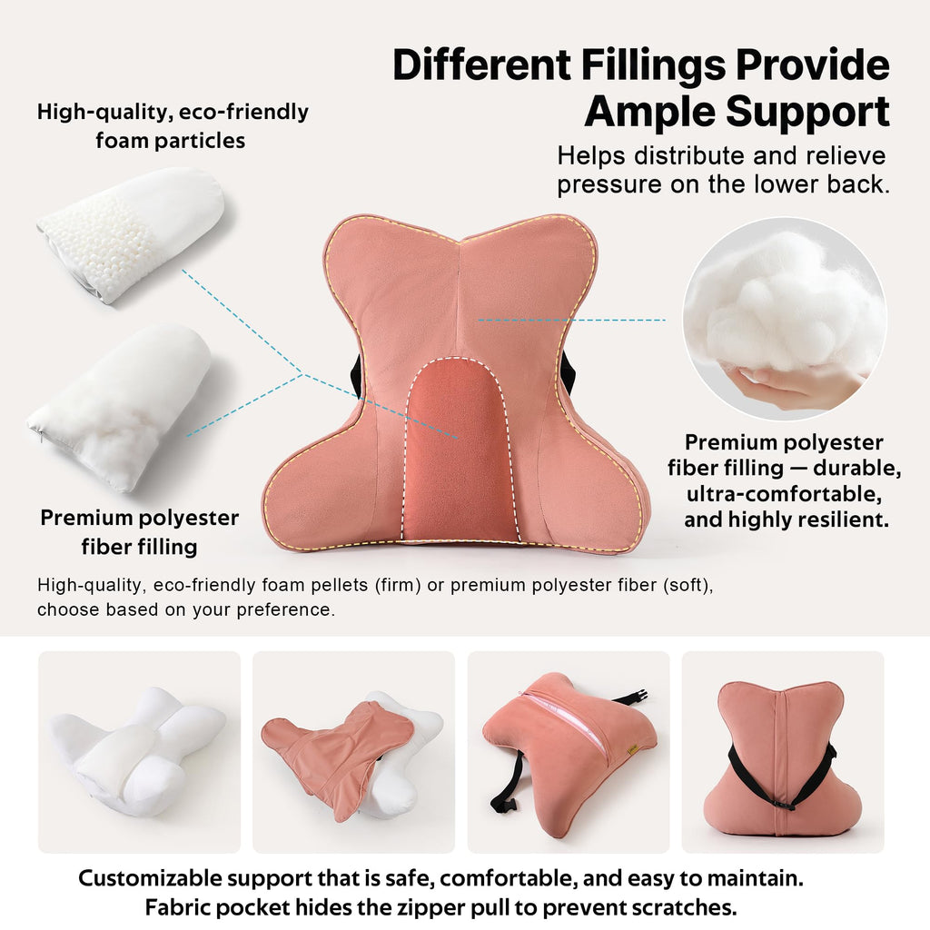 Ailuteie Lumbar Support Pillow for Lower Back Pain Relief – Multi-Functional Ergonomic Lumbar Cushion, Reading Pillow for Office Chair, Car Seat & Sofa