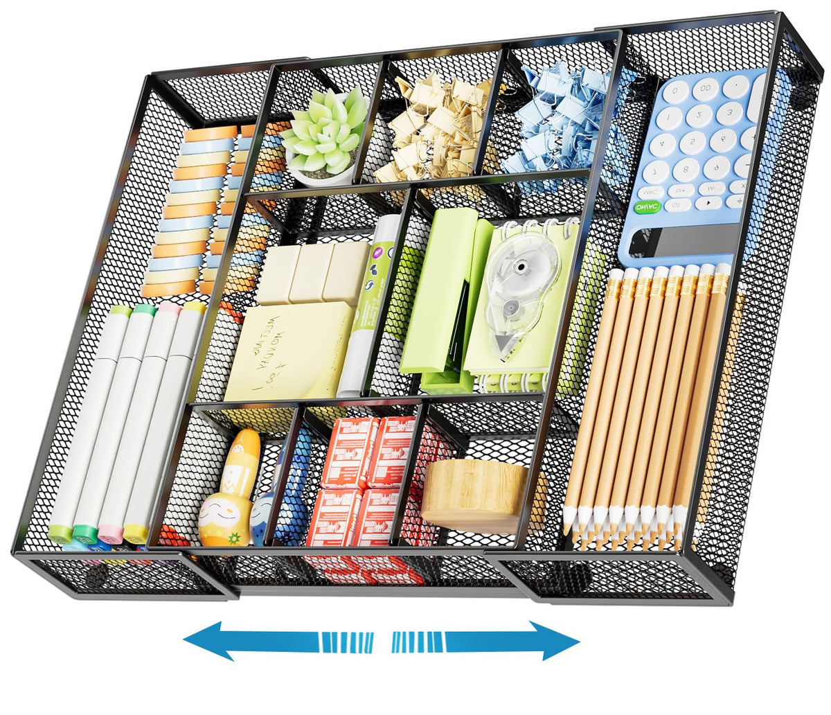 Marbrasse Expandable Desk Drawer Organizer with 10 Compartments