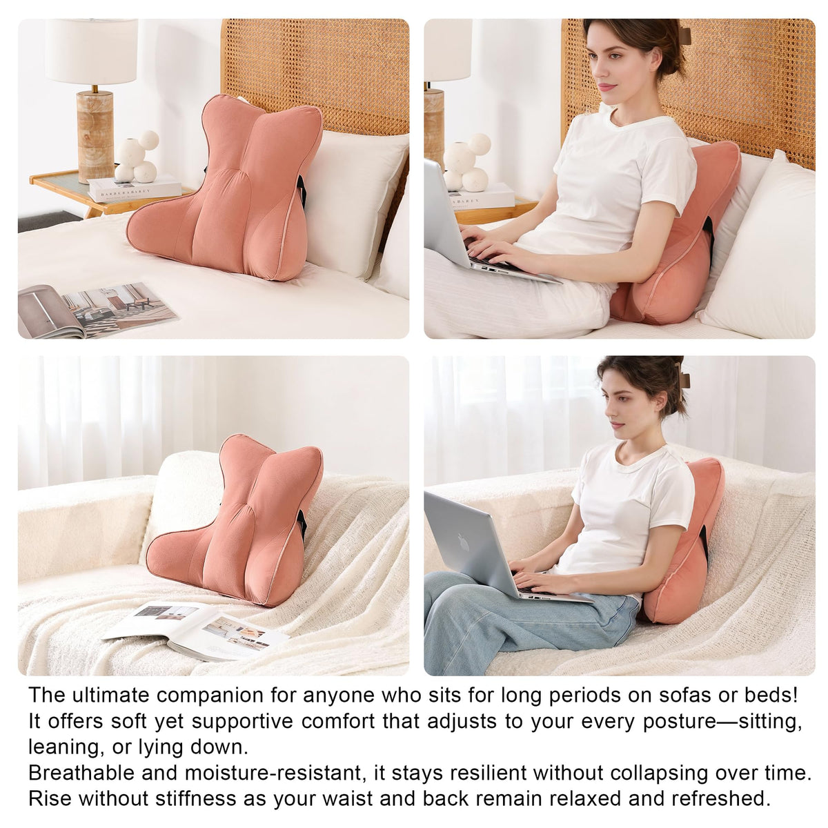 Ailuteie Lumbar Support Pillow for Lower Back Pain Relief – Multi-Functional Ergonomic Lumbar Cushion, Reading Pillow for Office Chair, Car Seat & Sofa
