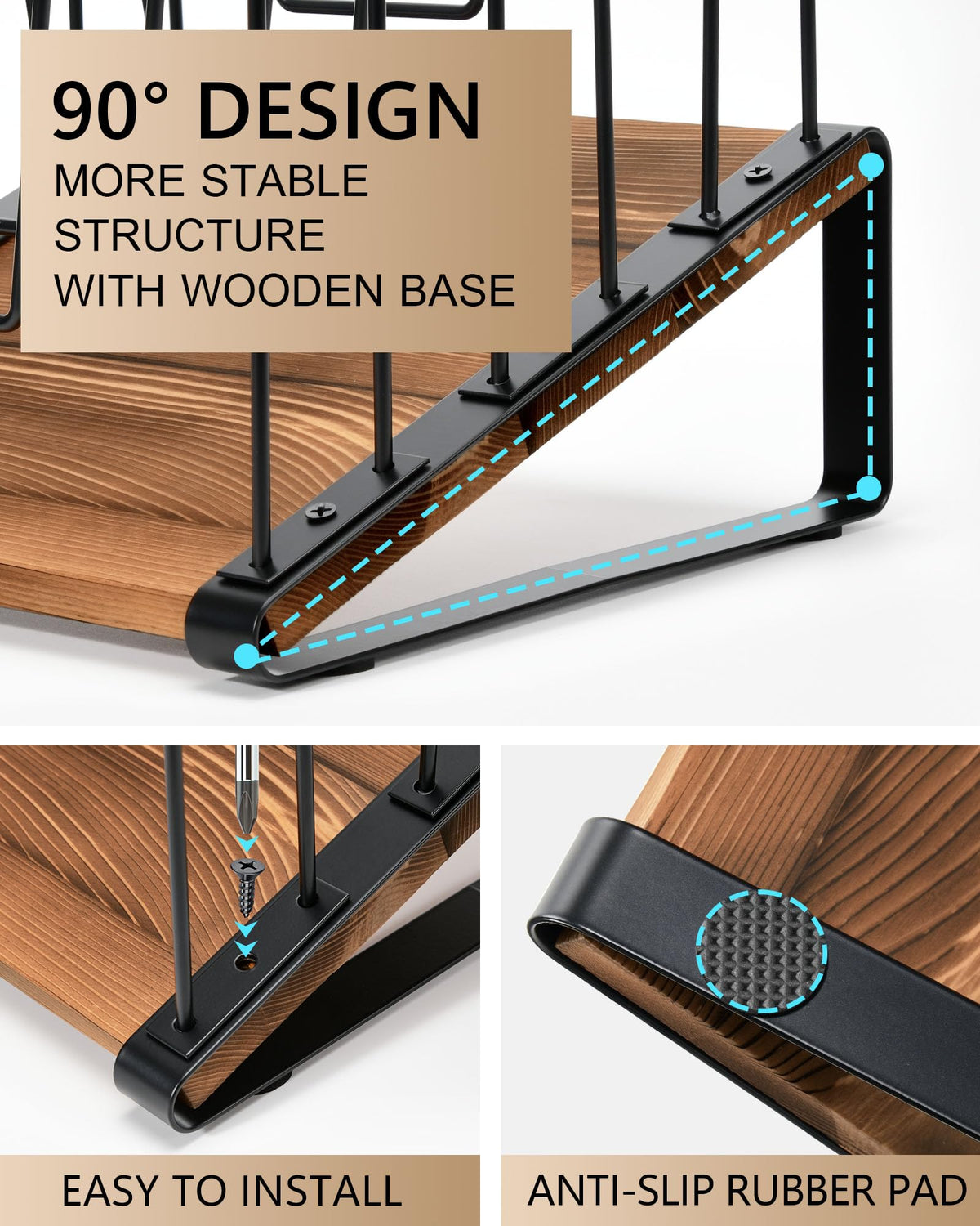 HULISEN Inclined Desktop File Organizer for Office Use