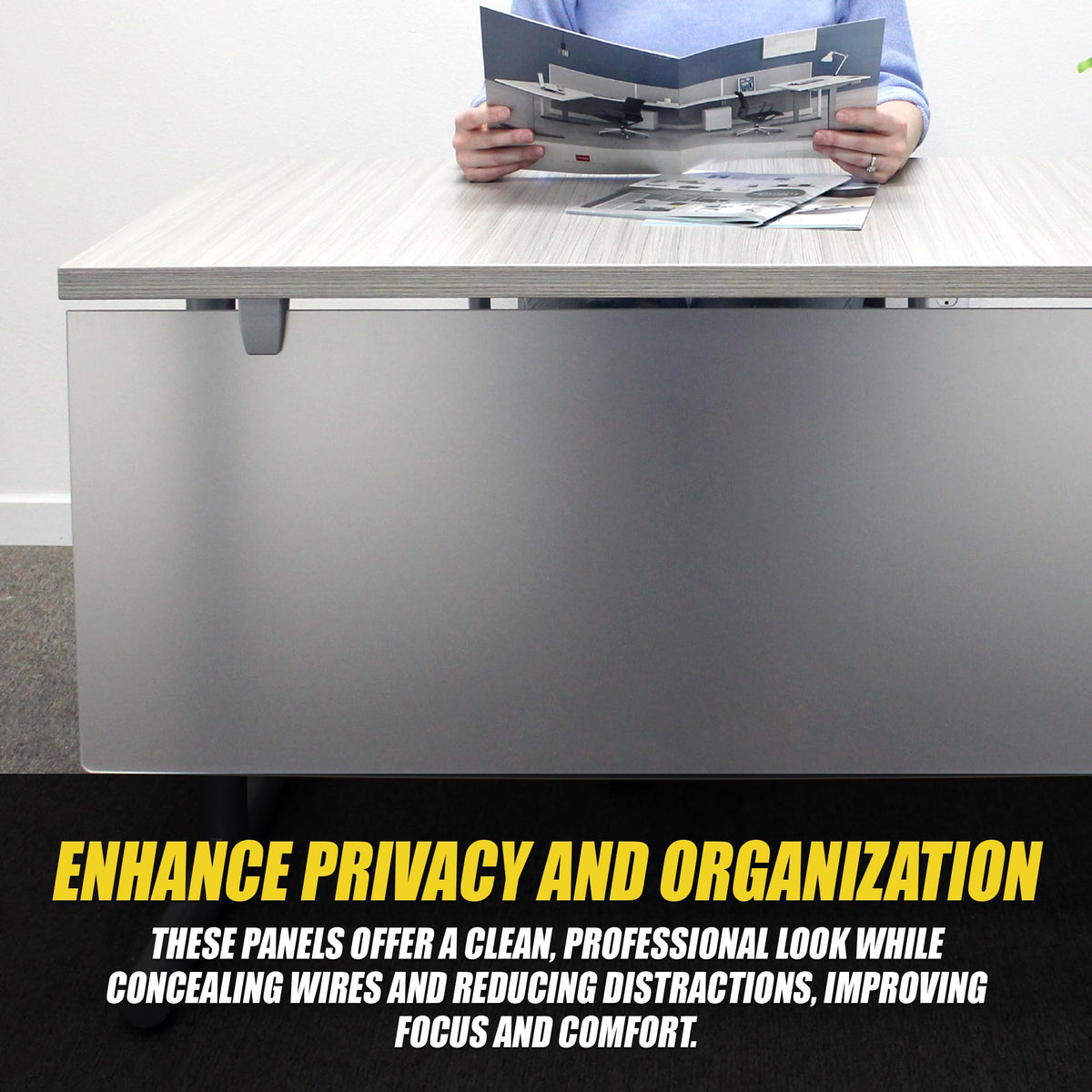 OBEX Table-Mounted Acrylic Desk Privacy & Modesty Panel