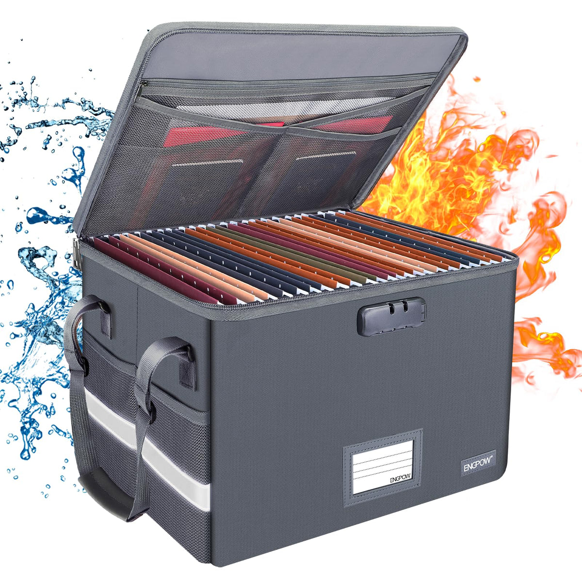 ENGPOW Fireproof File Storage Box with Lock for Office