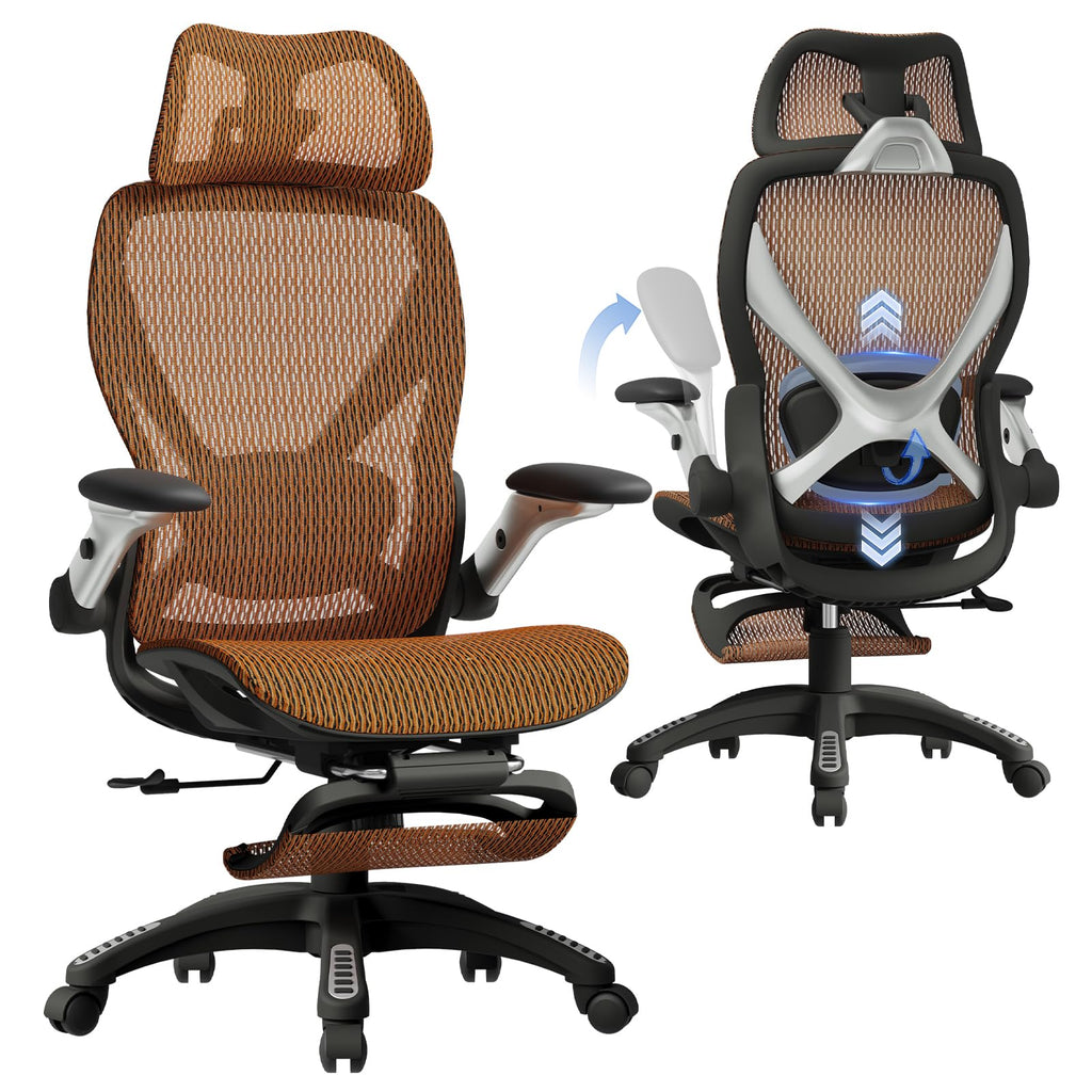 ELABEST X100 Ergonomic Mesh Office Chair with Footrest