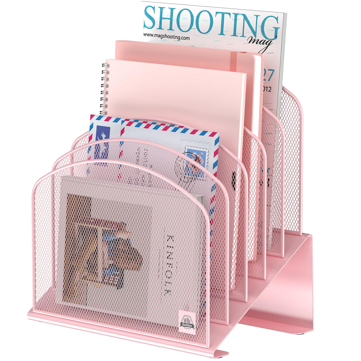 Delifox 5-Section Inclined Desktop File Organizer