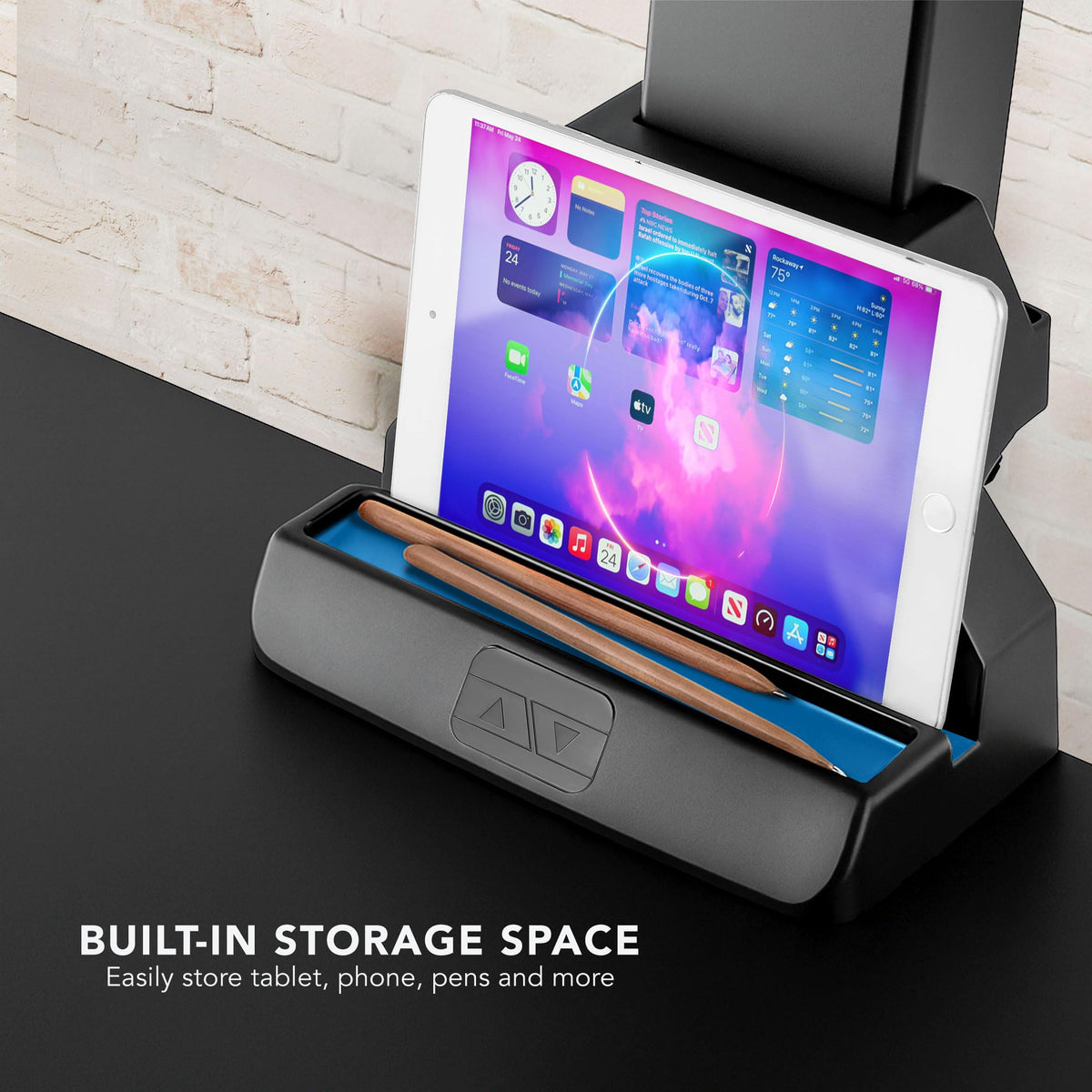 Mount-It! Electric Standing Desk Converter | Height Adjustable Sit-Stand Converting Desk for Home, Office | Stand-Up Computer Workstation with Monitor Mount