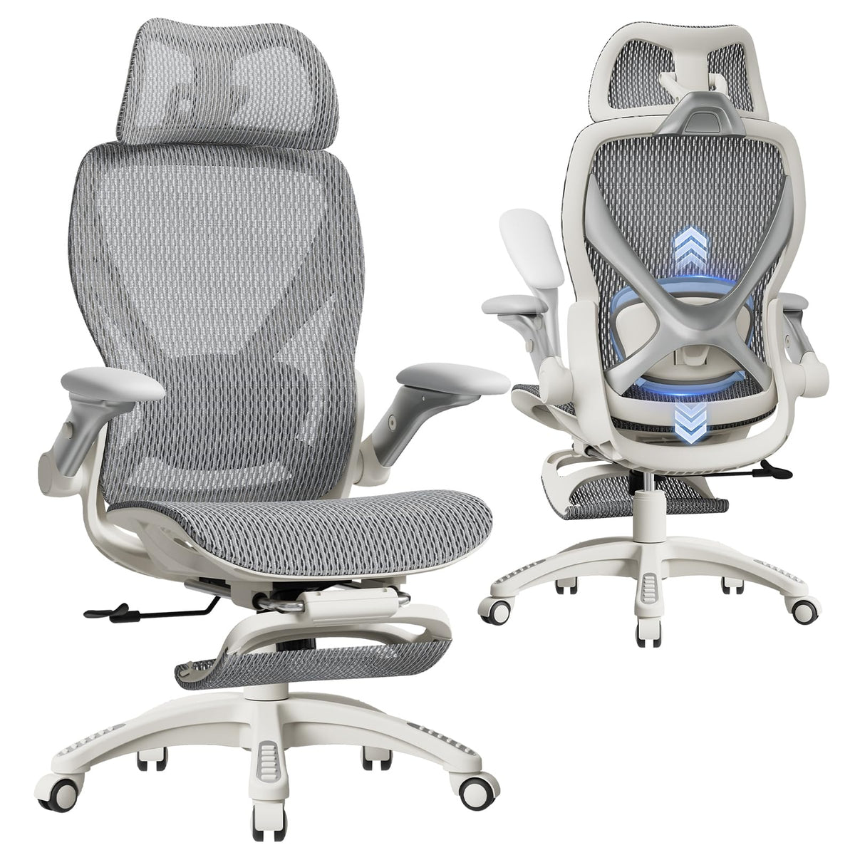 ELABEST X100 Ergonomic Mesh Office Chair with Footrest
