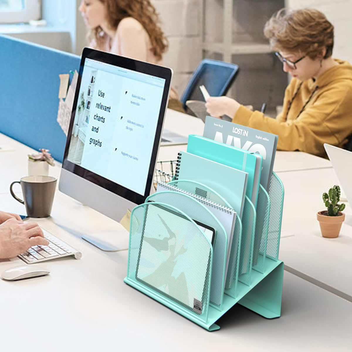 Delifox 5-Section Inclined Desktop File Organizer
