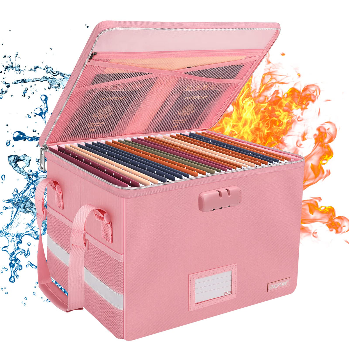 ENGPOW Fireproof File Storage Box with Lock for Office