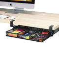 Clamp-On 2-Drawer Metal Mesh Under-Desk Organizer