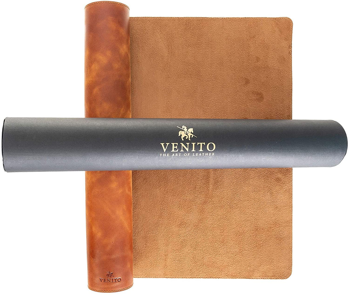 Venito Premium Leather Desk Mat, 36 x 19 Inches