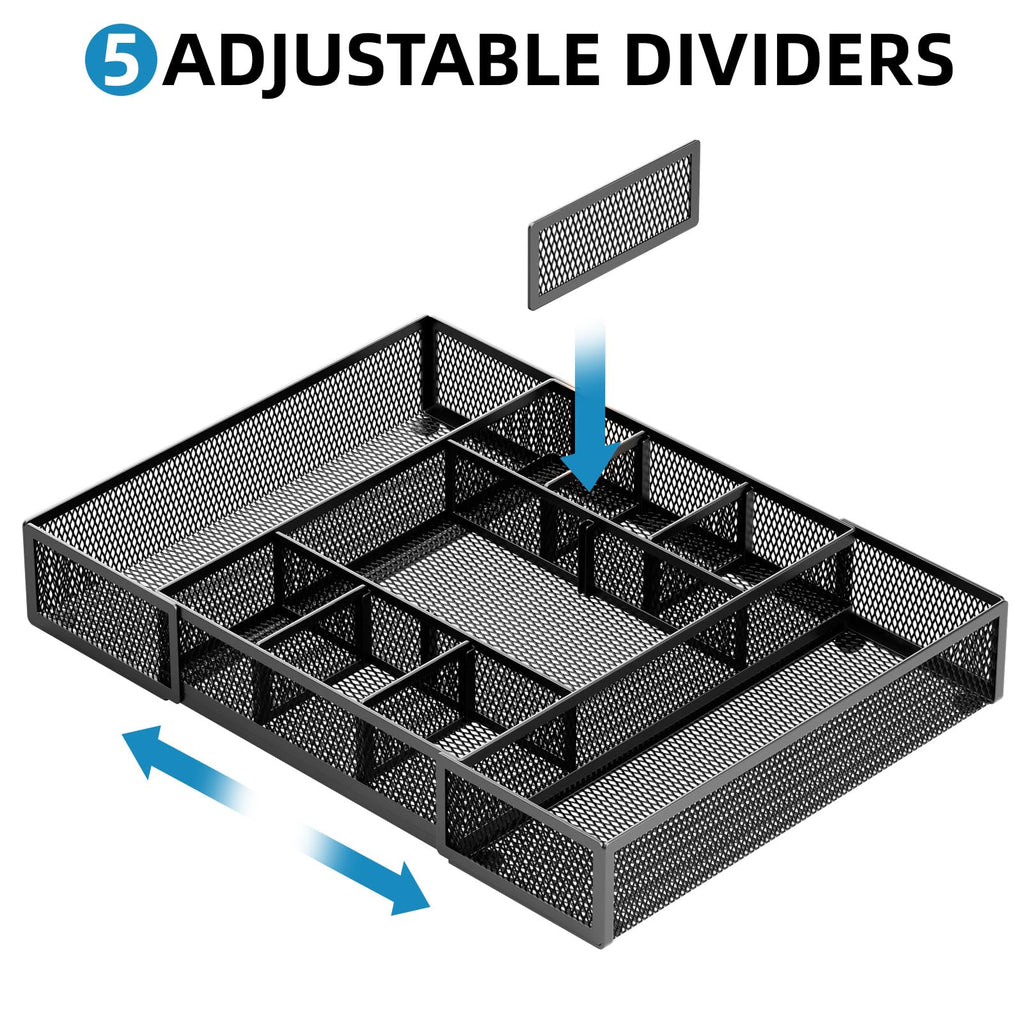 Marbrasse Expandable Desk Drawer Organizer with 10 Compartments