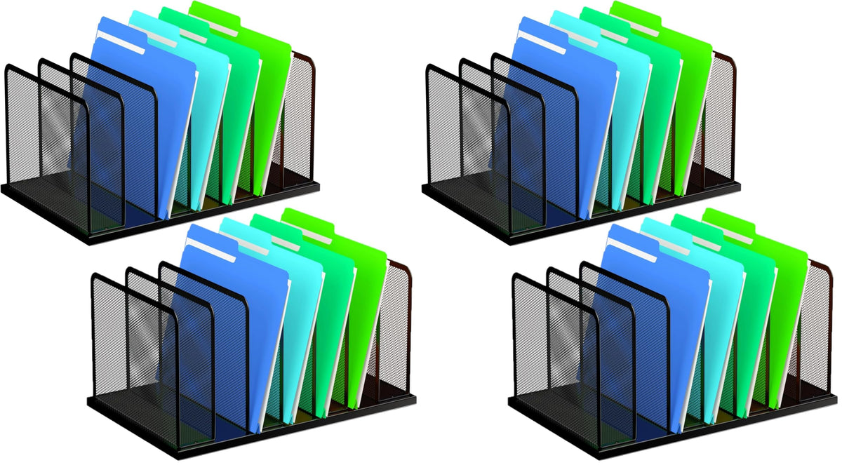 Kuntine.B Upright Mesh Desktop File Organizer for Office