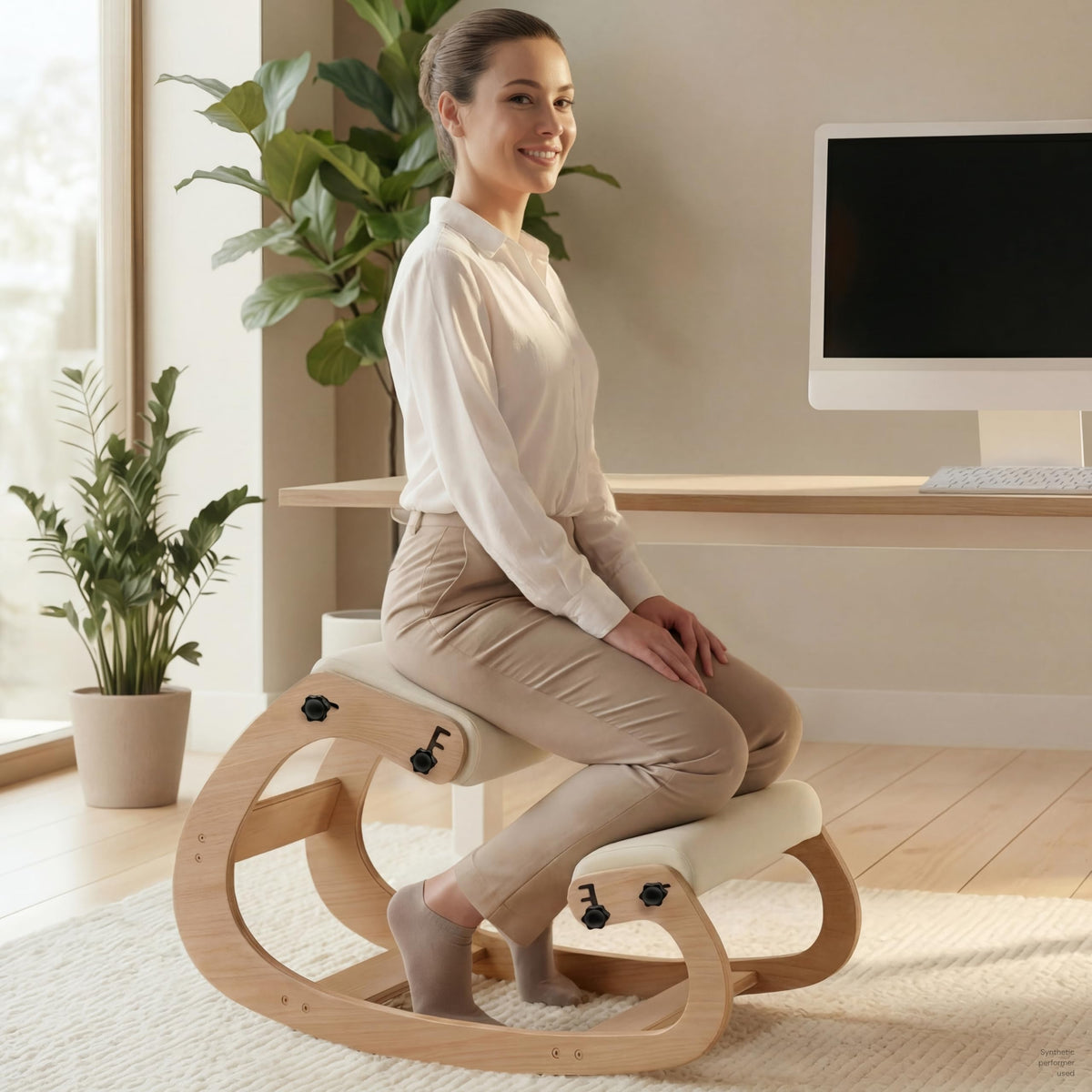 NYPOT Adjustable Ergonomic Rocking Kneeling Chair, 250 lb